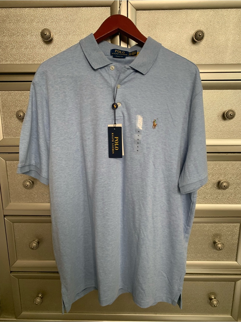 Ralph Lauren Men’s Light Blue Polo Shirt with Embroidered Pony